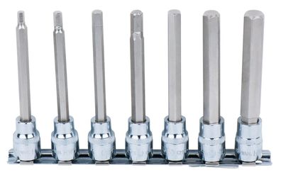 KS TOOLS 3/8" CHROMEplus Bit-Stecknuss-Satz Innensechskant, 7-tlg 4-12mm, ang