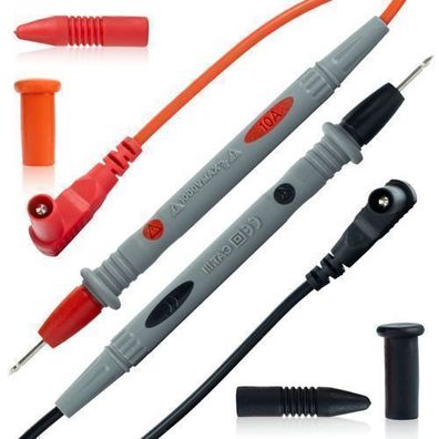 Rosfix Messleitungen Multimeter – 1000V 10A | 90 cm Silikon, Goldspitzen