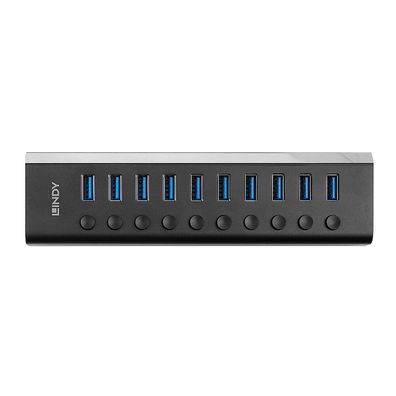 Lindy Hub - mit Ein-/Aus-Schaltern - 10 x SuperSpeed USB 3.0
