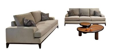 Modernes Wohnzimmer-Set in Grau 3-Sitzer & 2-Sitzer