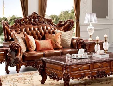 luxuriöse Designersofa 3 Sitzer Sofa Relaxsofa Ledersofa Polstersofa