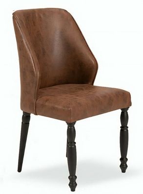 Brauner Carbon-Stuhl mit Rückenlehne für Ess- & Wohnzimmer