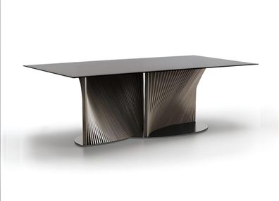 Designer Schwarzer Esstisch Luxuriöse Esszimmertische Holzfüße