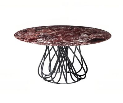 Dunkelroter Esstisch Designer Esstisch Esszimmer Metallgestell