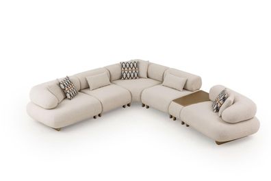 Stilvolles Ecksofa Designer Stoffsofa Luxus Wohnzimmer Möbel