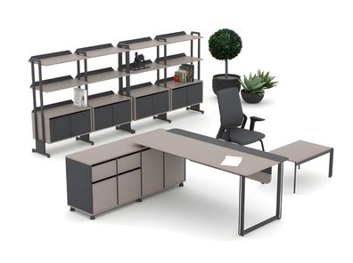 Modernes Büro-Set Edler Schreibtisch Designer Anbautisch Tische