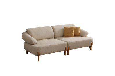 Komfortable Wohnzimmer Möbel Beiger 3-Sitzer Edles Polstersofa