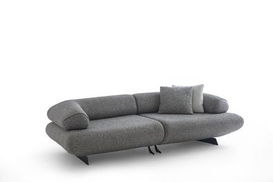 Designer Polstersofa Graues Stoffsofa Wohnzimmer Luxus Couch