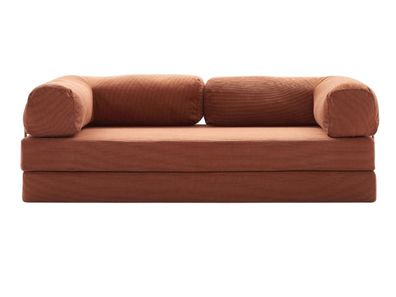 Stilvolles komprimierbares braunes Stoffsofa kompaktes Sofa Wohnzimmer Sofa