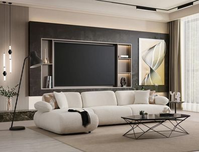 Designer Wohnzimmer Möbel Polstersofa Holzcouchtisch 2tlg