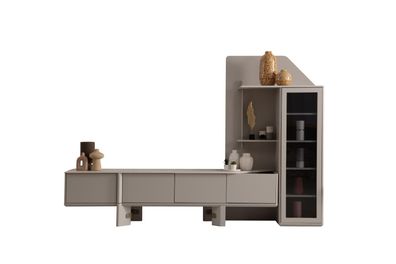 Moderner TV-Ständer mit stilvoller Vitrine für elegantes Wohnen