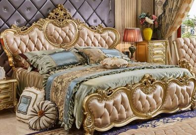 Komplettes Schlafzimmer Holz Bett + 2 Nachttische Doppelbett Massivholz Set 2tlg
