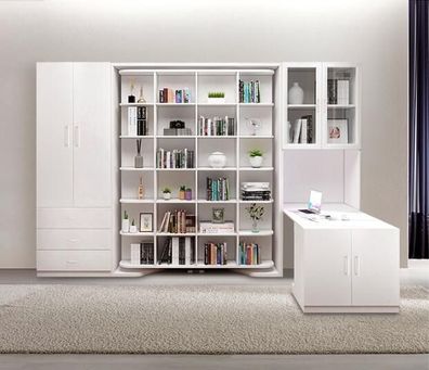 Shlafzimmer Set 3tlg Bett Bücher Schrank Regal Gästebett Schränke Wand Schrank