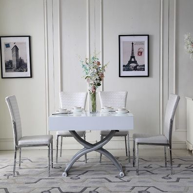 Esstisch & Couchtisch 2in1 Vestellbarer Couchtisch Tisch zum Esszimmer Tische