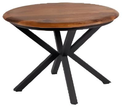 Minimalistischer Esstisch aus Holz mit modernem Metallgestell