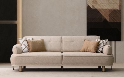 Elegantes Sofa Beige mit Kissen für jedes Wohnzimmer