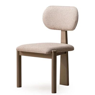 Bequemer Stuhl Beige mit Rückenlehne und Textilbezug
