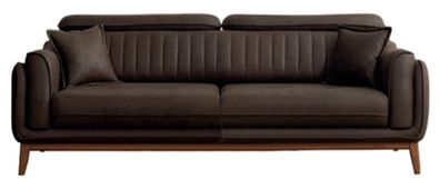 Braunes Wohnzimmer Polstersofa Designer Textilcouchen 3-Sitzer Sofa
