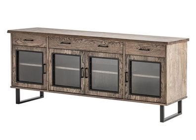 Sideboard mit Glasfronten und Metallrahmen im Industriedesign