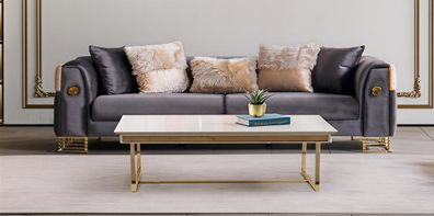 Elegantes 3-Sitzer Sofa mit luxuriösem Samtbezug für stilvolles Wohnen