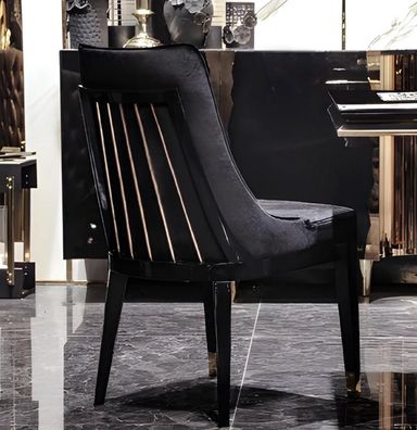 Schwarzer Polsterstuhl Designer Samtstühle Wohnzimmer Sitzstühle