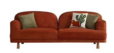 Oranges Wohnzimmer Polstersofa Designer 3-er Polstercouch Möbel
