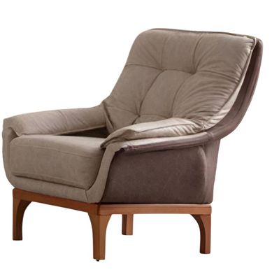 Braun-Beiger Designer Sessel Wohnzimmer Polstersessel 1-Sitzer