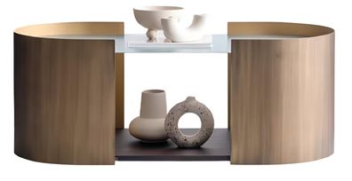 Beiger Ovaltisch Designer Wohnzimmer Couchtisch Designer Ablagetisch