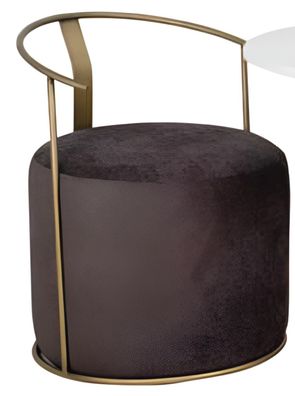 Exklusiver Polster Sitzhocker Designer Grauer Textilhocker Möbel