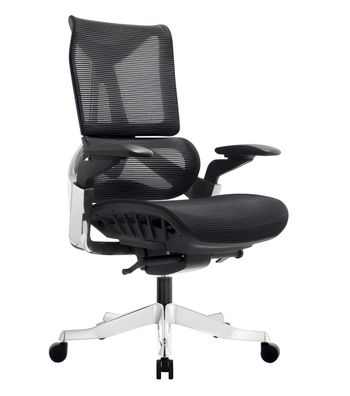 Ergonomischer Designer Bürostuhl Schwarzer Arbeitszimmer Drehstuhl