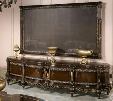 Klassisches Braunes Sideboard Wohnzimmer Anrichte Designer Kommode