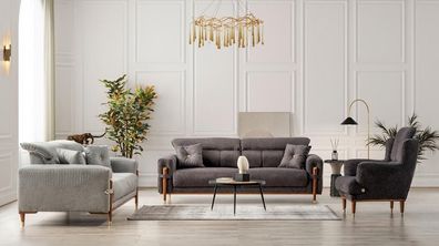 Designer Wohnzimmer Sitzgarnitur Polster 3-Sitzer Loungesessel 3tlg