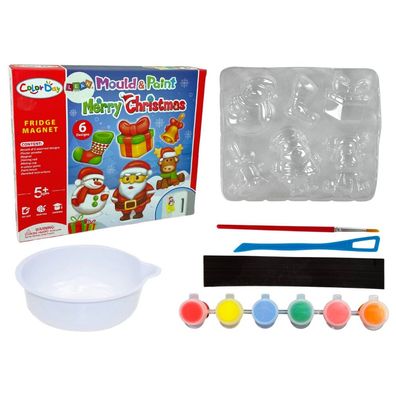 DIY Weihnachtsset Magnete Gipsabdrücke Weihnachtsmann