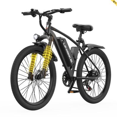 Aairsk Q7 Elektrofahrrad, 750-W-Motor, 36-V-10-Ah-Akku, 26-Zoll-All-Terrain-Reifen