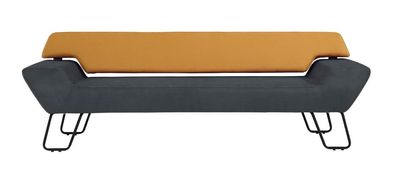 Sofa 3 Sitzer Couch Moderne Luxus Polster Sitz Garnitur Leder Orange Textil