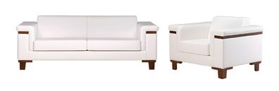 Luxus Sessel 1 Sitzer Couch Polster Sofa 2-Sitzer Luxus Textil Leder Design