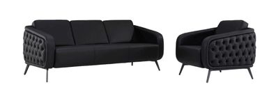 Sofa Sofagarnitur Sessel 3 Sitzer Sofa Couch Ledersofa Sitz Polster Garnitur