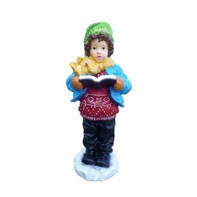 Junge Schnee Winter Figur Statue Deko Figuren Dekoration Garten Skulptur Singer