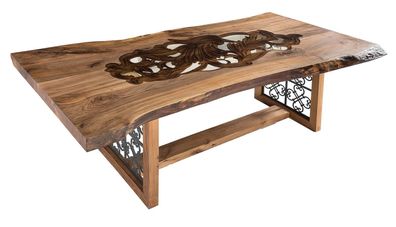 Eleganter brauner Holztisch für Wohnzimmer modern und stilvoll