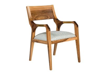 Moderner grauer Stoffsessel aus Holz für Wohnzimmer