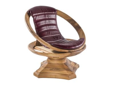 Moderner brauner Stoffsessel aus Holzrahmen für Wohnzimmer