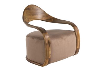 Eleganter brauner Stoffsessel aus Holz für modernes Wohnzimmer