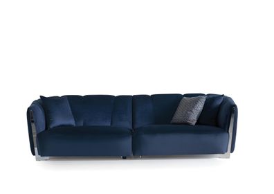 Wohnzimmer Sofa Couch Designer Textil Sitz Polster Design neu blau