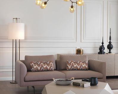 Wohnzimmer Sofa Polster 3 Sitzer Couchen Sitzgarnitur Textil Neu grau