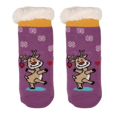 Clayre & Eef Kinder-Wintersocken 28-31 Violett Synthetisch