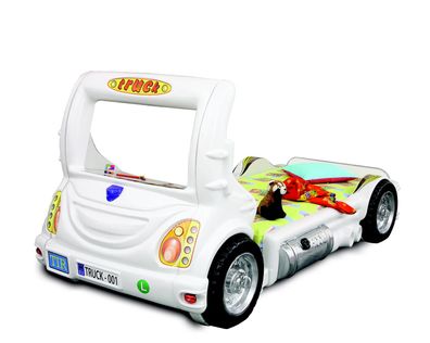 LKW Auto Truck Kinder Kinderbett Jugendbett Bett Betten Kindermöbel Neu weiß