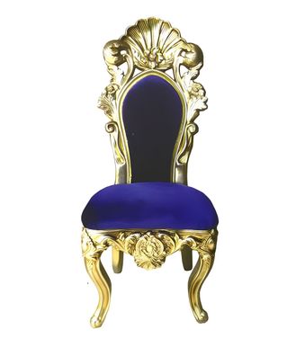 Stuhl Thron Sessel Esszimmer Designer Holz Antik Stil Barock Rokoko Stühle