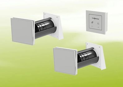 2x Viessmann Vitovent 100-D Typ H40E B55 (F) mit Bedienteil 100-D Funk Lüftungsset