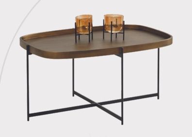 Brauner Rechteckiger Holz Couchtisch Wohnzimmer Luxus Beistelltische