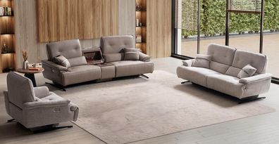 Designer Sofagarnitur Wohnzimmer Polster Sofas 3 + 2 Sitzer Sofas, Sessel Neu